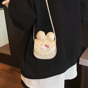 MOUSSON กระเป๋าสะพายไหล่เด็กหญิงลายแมวน่ารักกระเป๋าใส่เหรียญกระเป๋าใส่เหรียญสำหรับเด็กผู้หญิงโบว์สไตล์ตะวันตกกระเป๋าใส่เหรียญเจ้าหญิง