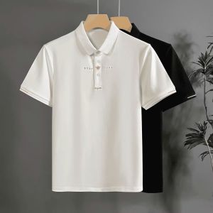 Áo Thun Nam Cổ Polo Thêu Dáng Ôm Tay Ngắn Thời Trang Mùa Hè Thường Ngày Chất Liệu Khác Không Cần Ủi