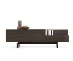 Modern Minimalist Italian Baked Paint TV Cabinet Solid Wood Living Room Storage Cabinet Multi-Function Home Furniture