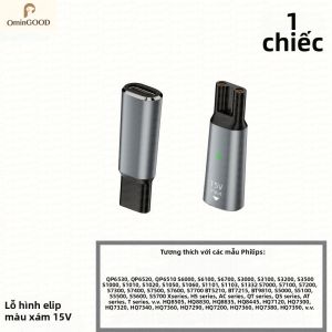 1 Chiếc Type-C Máy Cạo Râu Adapter Sạc Chuyển Đổi 15V HQ8505 Cho Philips One Blade QP6520 QP6530 QP6510 Điện Râu Đen/Xám