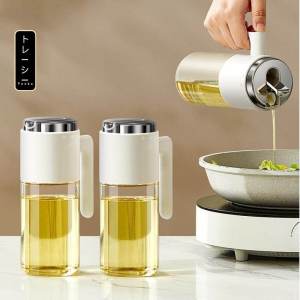 Chai đựng dầu ăn thủy tinh thông minh FEEKA cao cấp nắp tự đóng mở bình đựng dầu ăn thủy tinh 500ml