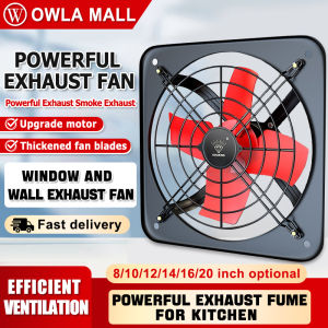 Household Smoke Exhaust Ventilation Fan 8/10/12/14/16/20 inch Wall Type Industrial Light Duty Bedroom Living Room Toilet Kitchen Guest Room Exhaust Fan 8-20寸工业强力墙壁厨房多用途抽风排烟机 Kipas Ekzos