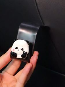 Cute Car Black Resin Panda Hook Seat Back Storage