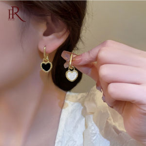 Frascati Luxury Stainless Steel Two-side Shell Heart Pendant Earrings Fashion Jewelry For Womens Set accessory