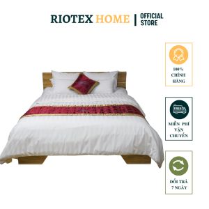 Bộ Ga Gối Mền Cao Cấp Riotex 5 Món Trắng Sọc Phong Cách Hiện Đại