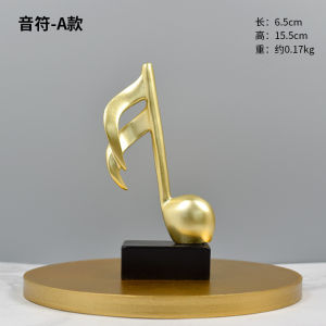 3 Piece Set of Music Note Decorations Gifts Music Statues Modern Statues Sculptures Table Centerpieces Crafts Golden 。