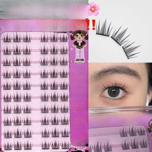 Natural Looking Adhesive Free Tea Rose Flower False Eyelashes Easy to Use Dense Curly Everyday Versatile Fake Bare Skin Girl Feel