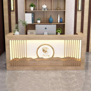 New Chinese Style Solid Wood Reception Counter for Restaurant Traditional Chinese Medicine Clinic Clubhouse Front Desk Bar