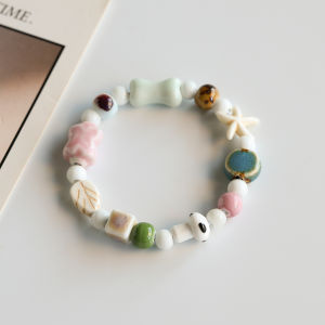 Ngọt Ngào Hoạt Hình Gốm Thú Dễ Thương Động Vật Nhỏ Thỏ Vòng Tay Cảnh Đức Trấn Hạt Đất Sét Nhiều Nòng Tình Hình Cặp Đôi Tay Trang Sức Dành Cho Nữ