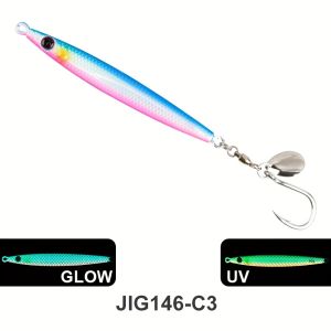 1PC 30g/ 40g/ 60g/ 80g Casting Jig Spoon - Fast Sinking Metal Lure with Glow UV Coating for Offshore Boat Fishing Slow Jigging