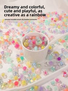 Childrens Handmade Acrylic Beads Bracelet DIY Material Colorful Loose Beads Fashion Jewelry Accessories Small Parts