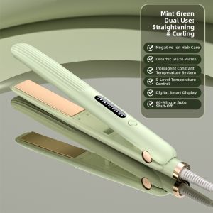 Negative Ion Dual Use Hair Straightening And Curling Iron Mini Portable for Women Home Travel Salon Use Ceramic Straightening Board