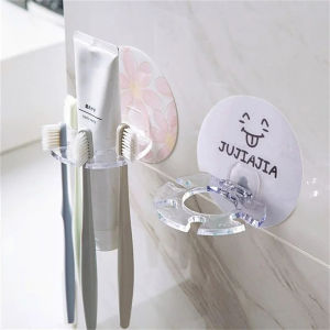 1/2/3PCS No Punch Toothbrush Toothpaste Organizer Multifunctional Wall Mounted Toothbrush Holder Bathroom Accessories