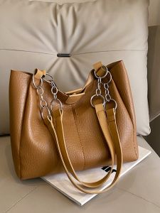 Handcrafted DIY Material Bag Soft Leather Large Capacity Handheld Tote Bag for Commuting And Classes Ladies Shoulder Bag