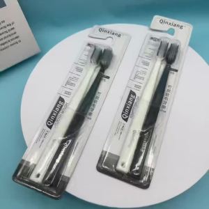2-10PC Eco-Friendly Bamboo Charcoal Toothbrushes Soft Bristle Black&White Set for Adults Dental Hygiene Care Kit for Men & Women