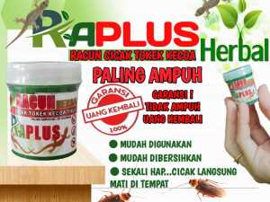 RACAK RAPLUS RACUN CICAK HERBAL 20 gr  BASMI CICAK TOKEK DAN KECOA PALING AMPUH pembasmi racun cicak pembasmi tikus pembasmi kecoa racun cicak dan tokek cicak/racun senapan cicak obat pembasmi cicak pembunuh cicak kecoa racun cecak tokek rumah