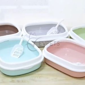 Cat Litter Box Cat Litter Tray European Style Litter Box Cat Litter Pets Supplies Tandas Kucing Bekas Pasir Kucing FREE Scoop