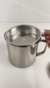 MONZA ที่กรองน้ำมัน ถ้วยกรองน้ำมัน สแตนเลส พร้อมฝาปิด 304 No.Y782