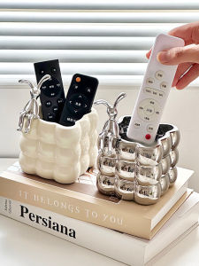 กล่องเก็บของเซรามิกสำหรับจัดระเบียบเครื่องมือสำนักงานและชุดลำโพงบลูทูธแบบไร้สาย กล่องเก็บของสำหรับจัดระเบียบในห้องนั่งเล่นและห้องทำงาน