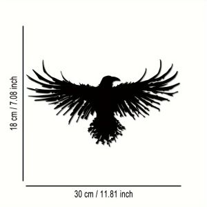 CIFbuy | Vikisky Black Iron Bird Wall Art Tác Phẩm Điêu Khắc Hình Bóng Con Quạ Bằng Kim Loại Để Trang Trí Phòng Khách