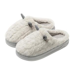 รองเท้าแตะผ้าฝ้ายกันลื่นแบบหนาสำหรับใส่ในบ้านในฤดูหนาว รองเท้าแตะขนแกะสำหรับผู้ชายและผู้หญิง รองเท้าแตะแบบสวมสบาย