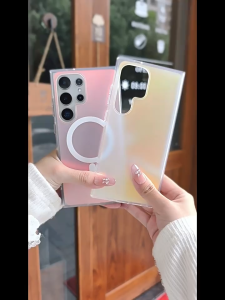 [JLK] Laser Gradient for Samsung S25 Edge Mobile Phone Case S26Ultra S24 S23 FE Frosted Chameleon Magnetic Case S26 Protective Case