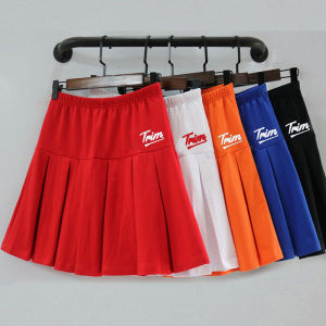Fitness Dance Skirt Short Skirt Square Dancing Red Summer Womens Dance Skirt Sports Gymnastics Midi Skirt Floral Print