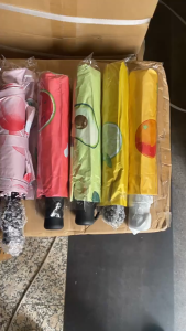 Payung Lipat BUAH Uv40+ Motif Lucu Portable dengan Banyak Pilihan Warna dan Desain Karakter Imut