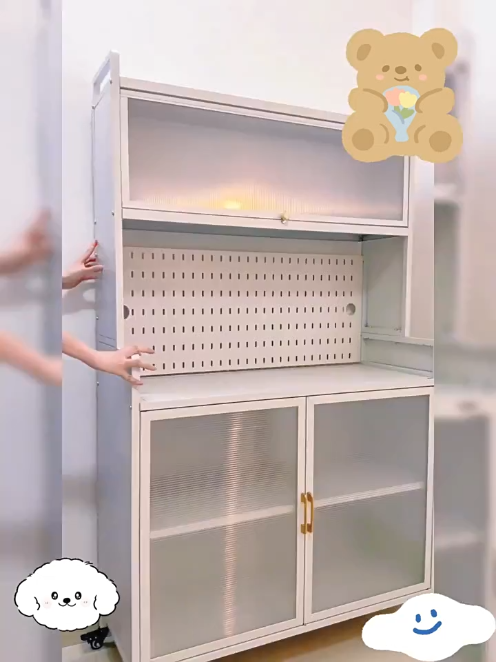 6‑Tier Storage Cabinet All Steel Bookshelf Dust‑Proof Kids Bookcase With Door Display Cabinet 60-120CM