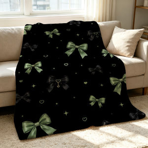 Beast Kingdom | Bow Whimsy Blanket Soft Cozy Throw for Sofa Bed Festive Holiday Decor Gift for Kids and Adults Lightweight and Warm