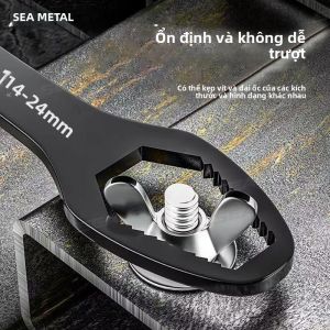 SEAMETAL Cờ Lê Torx Đa Năng Hai Đầu Có Thể Điều Chỉnh Cờ Lê Đa Năng 3-17mm 8-24mm Thép Chrome-Vanadium Dụng Cụ Sửa Chữa Cầm Tay