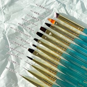 Dingxi Handmade Original Manicure Brush Suit Full Set Painted Line Drawing Pen Large Square round Phototherapy for Nail Beauty Shop