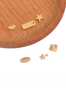 จี้หัวใจสีชมพูทอง 18K จี้ตกแต่งสร้อยข้อมือ สร้อยคอ อุปกรณ์ทำเครื่องประดับ DIY จี้ตกแต่งสีคงอยู่