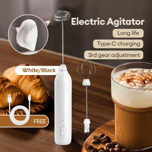 Handheld Electric Mixer 2-in-1 Detachable 304 Mixing rod+Lantern stick USB rechargeable Multi Gear Adjustment for Stir Beat Eggs Bake etc