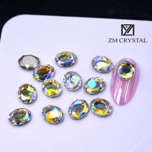 ZM Ultra Shiny Magic Mirror Nail Art Flat Bottom Irregular Diamond Colorful Rhinestones 3D Nail Gem DIY Nail Art Tools