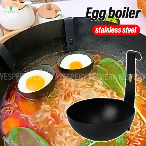 YESPERY Stainless Steel Egg Boiler With Hook Pot Edge Egg Steaming Tool for Instant Noodles Boiler Kitchen Cooking Tool Accessories