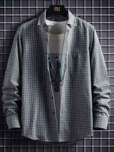 Men's Plaid Long Sleeve Shirt: A Casual Loose Fit for Spring & Autumn
