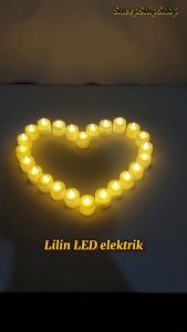 [ 1 Dus Isi 24PCS ] LILIN LED ELEKTRIK Love Valentine Warm White / Lilin Battery / Electric Candle Pesta Tunangan Pernikahan Pacaran Anniversary