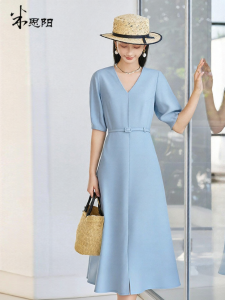 Misoshine | Spring Fashion Simple Casual V-Neck Waist-Fitted Dress