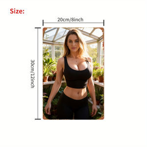CIFbuy | 2D Vintage Metal Sign Modern Minimalist Female Fitness Wall Art 8x12in Home Gym Coffee Bar Decor Man Cave Garage Gift