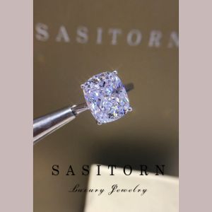 Sasitorn Jewelry แหวนเพชร 6 กะรัต เพชรเกรดที่สุด สวยหรู ใส่ออกงาน ใส่สลับแท้ คู่ของขวัญ แหวนเงินแท้ รุ่น ST115