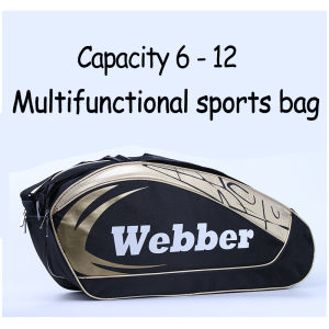 HIKAYA Professional Badminton bag pack double shoulder straps Tennis bag Large Capacity double deck with shoe compartment