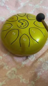 Rain Drum for Outside- Steel Tongue Drum 8 Notes 6 Inches Handpan Drum Percussion Instrument w/Gig Bag Music Book Mallets and Finger Paddles for Meditation Healing Concert Yoga(White)