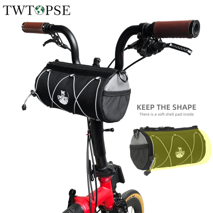 TWTOPSE Soft Shell Phone Tool Bike Bicycle Bag For Brompton Folding Bike Bicycle Dahon Tern Birdy Handlebar Saddle Bags With Shoulder Strap