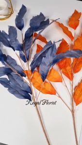 Daun Persik Hias Dekorasi 3 Cabang/ Daun Tangkai Panjang/Daun Palsu Artificial/Daun Plastik (NK-194)