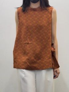 QINGNAER | Summer Chinese Vintage Embroidered Color Block Side Slit Mandarin Collar Sleeveless Vest Plus Size Womens Clothing