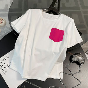 Dragon Fruit Colored Womens Casual Sports Shorts Three-quarter Length Slimming Wide Leg Pants Fashionable T-shirt Two-piece Set