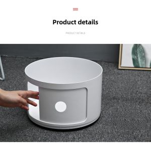 Minimalist Modern round Bedside Table Small Ins Style Childrens Bedroom Storage Rack Mini Narrow Cabinet Simple Design Nightstand