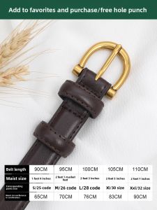 Womens Genuine Leather Belt - Soft Crack-Resistant Versatile Suitable for Jeans and Dresses