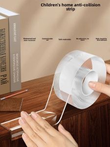 Thickened Single-Sided Silicone Waterproof Adhesive Tape Nano Seamless Adhesive Strip High Viscosity Table Edge Protection Transparent Anti-Collision Strip Soft Cover Protective Sticker Acrylic Strong Adhesive Pad Large Roll
